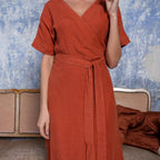 Linen Wrap Dress Eliana Elegant Dress