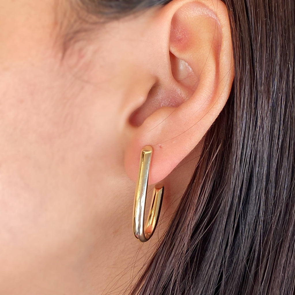 J Hoop Earrings - 18k Gold Filled