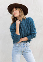 Cable Knit Mock Neck Cozy Sweater