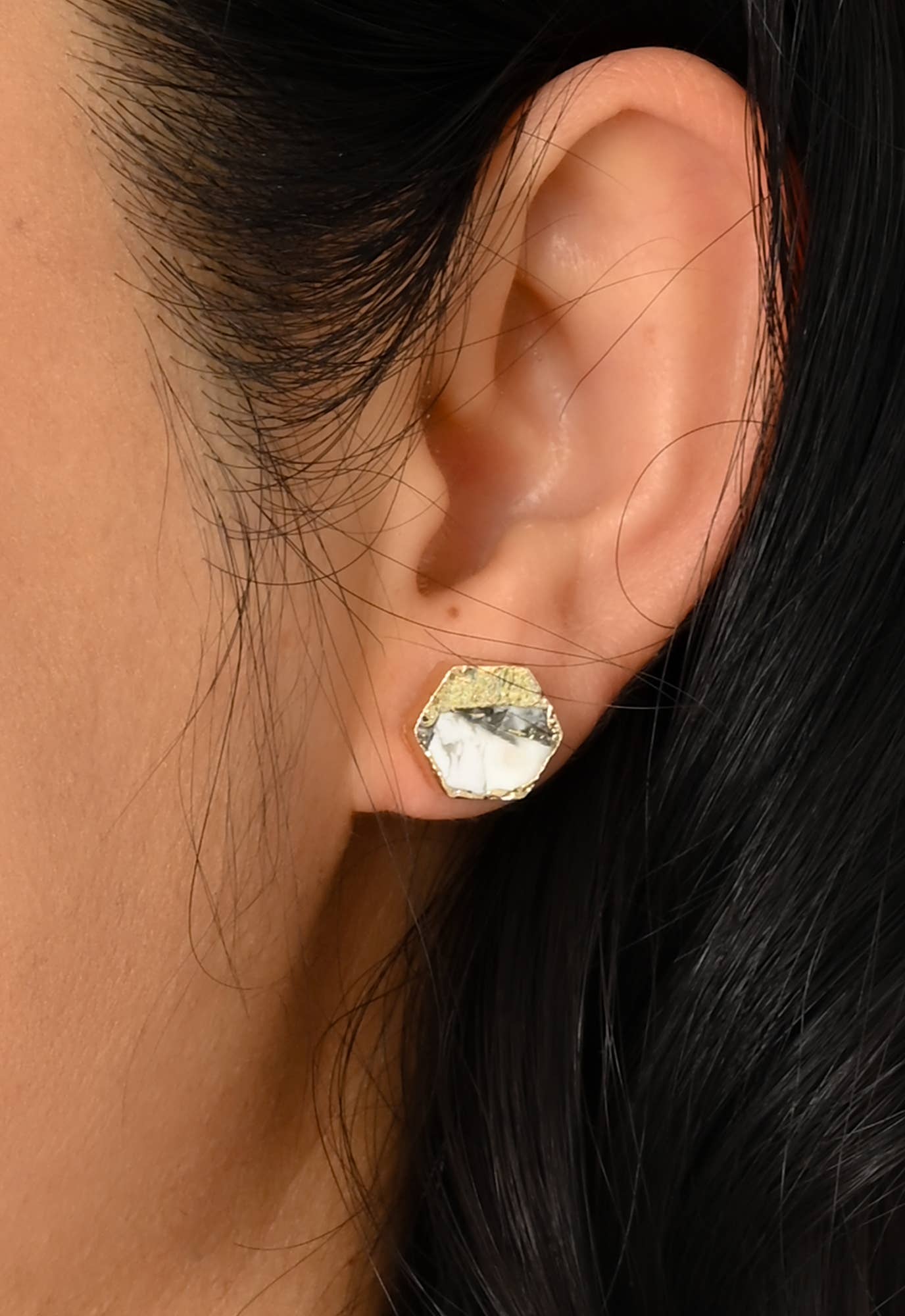 Canopy Stud Earrings – White Turquoise
