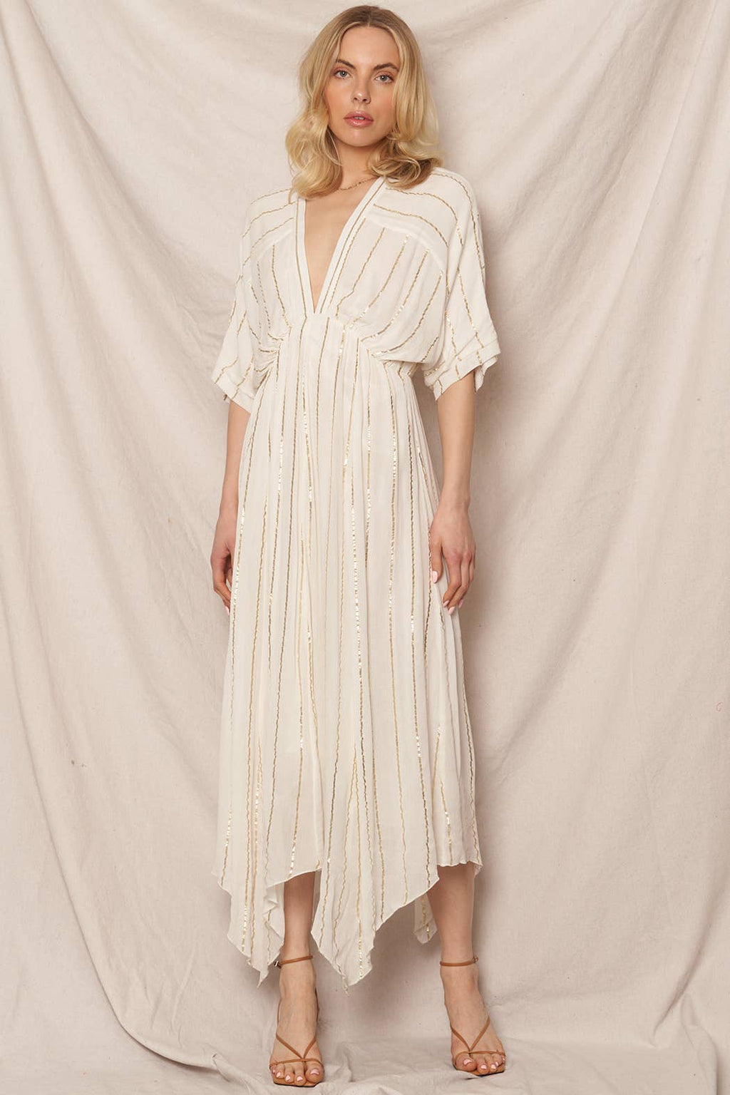 Striped Sequin Midi Dress