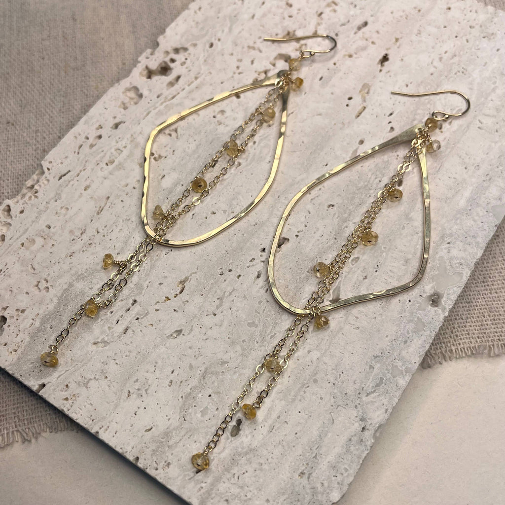 Organic Bead and Chain Earrings