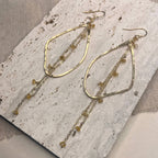 Organic Bead and Chain Earrings