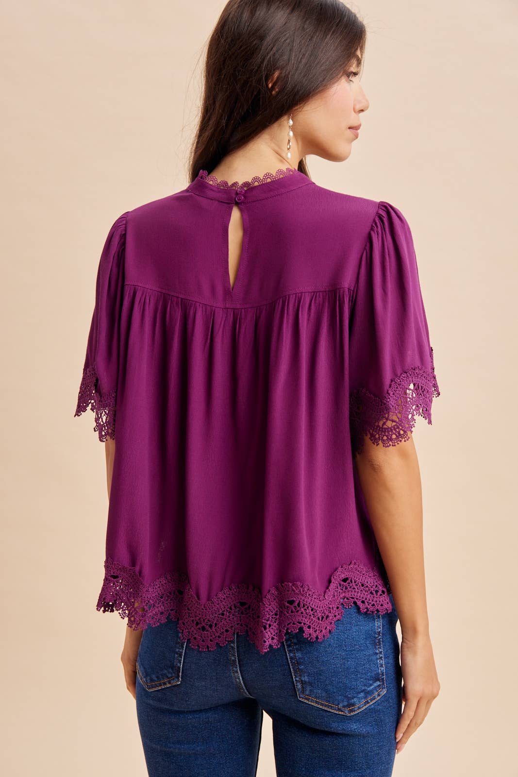 LACE TRIM TOP