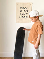 'Cool Kids Live Here' Canvas Wall Banner