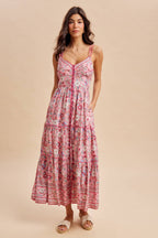 BORDER PRINT MAXI DRESS