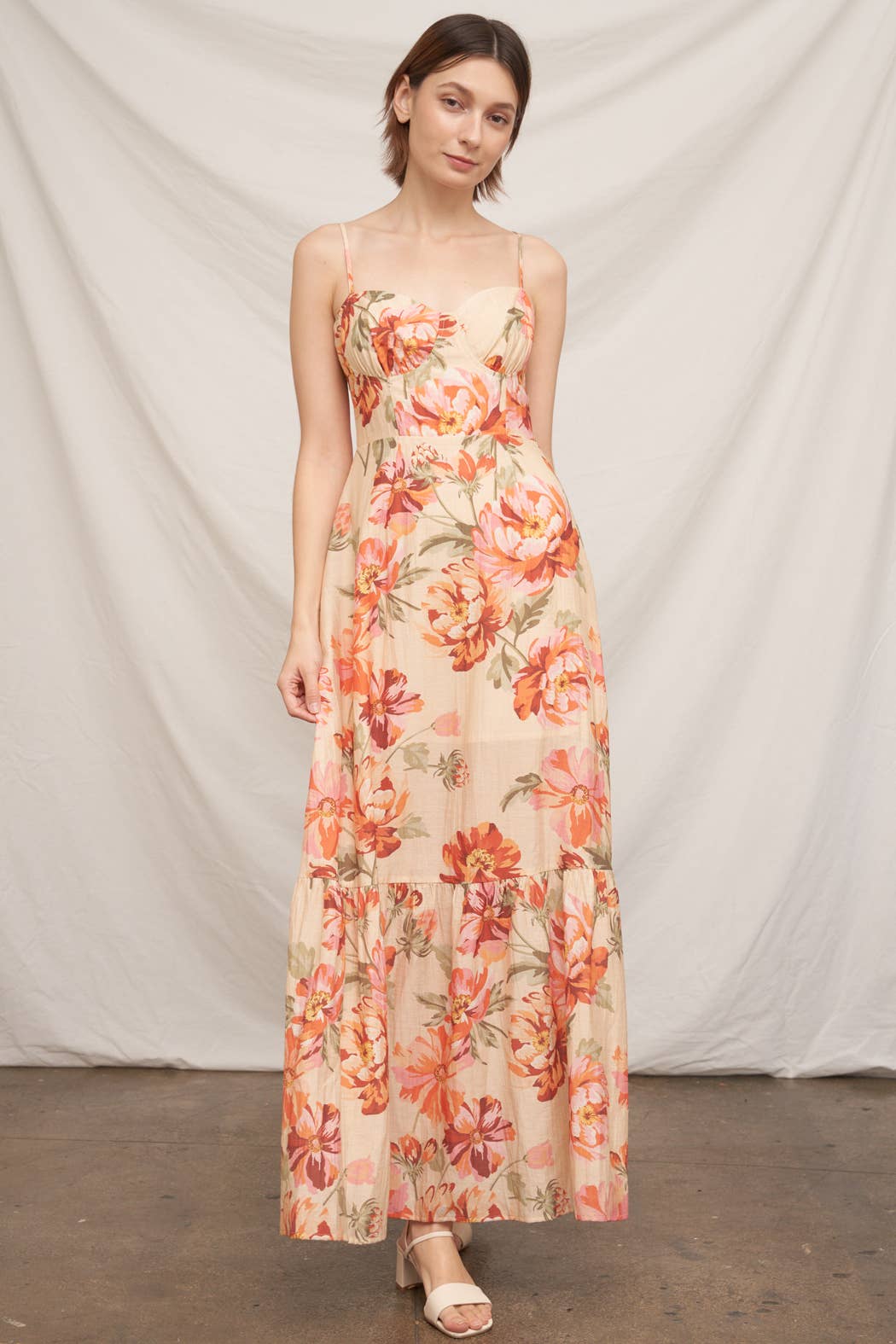 Sleeveless Floral Print Maxi Dress