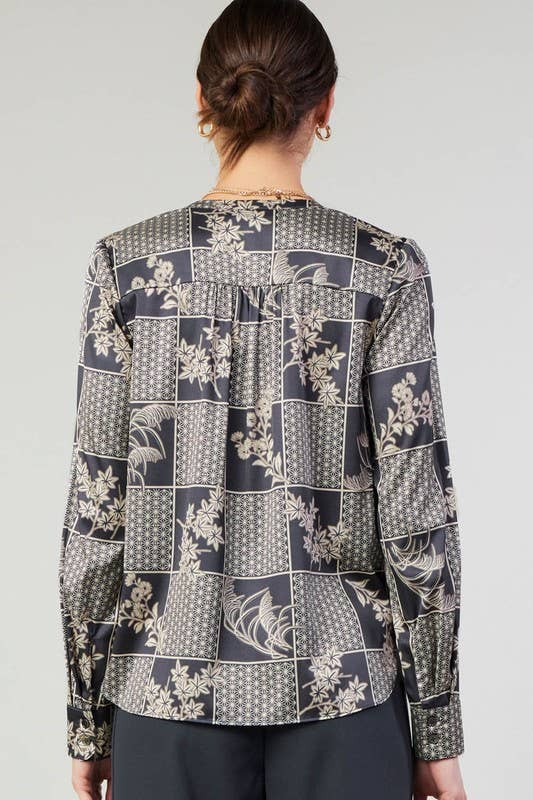 Floral Print Surplus Top