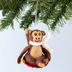 Sledding Monkey Ornament