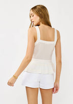 Smocked Ruffle Lace Peplum Top