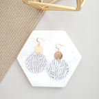 Pearl Black Stripe Zoey Earrings