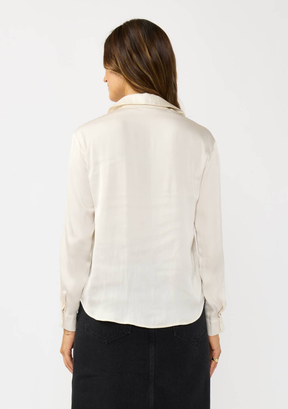 Split Neck Satin Blouse