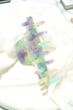 Oval Acetate Hair Claw in Nightshade Nectar