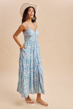 BORDER PRINT MAXI DRESS
