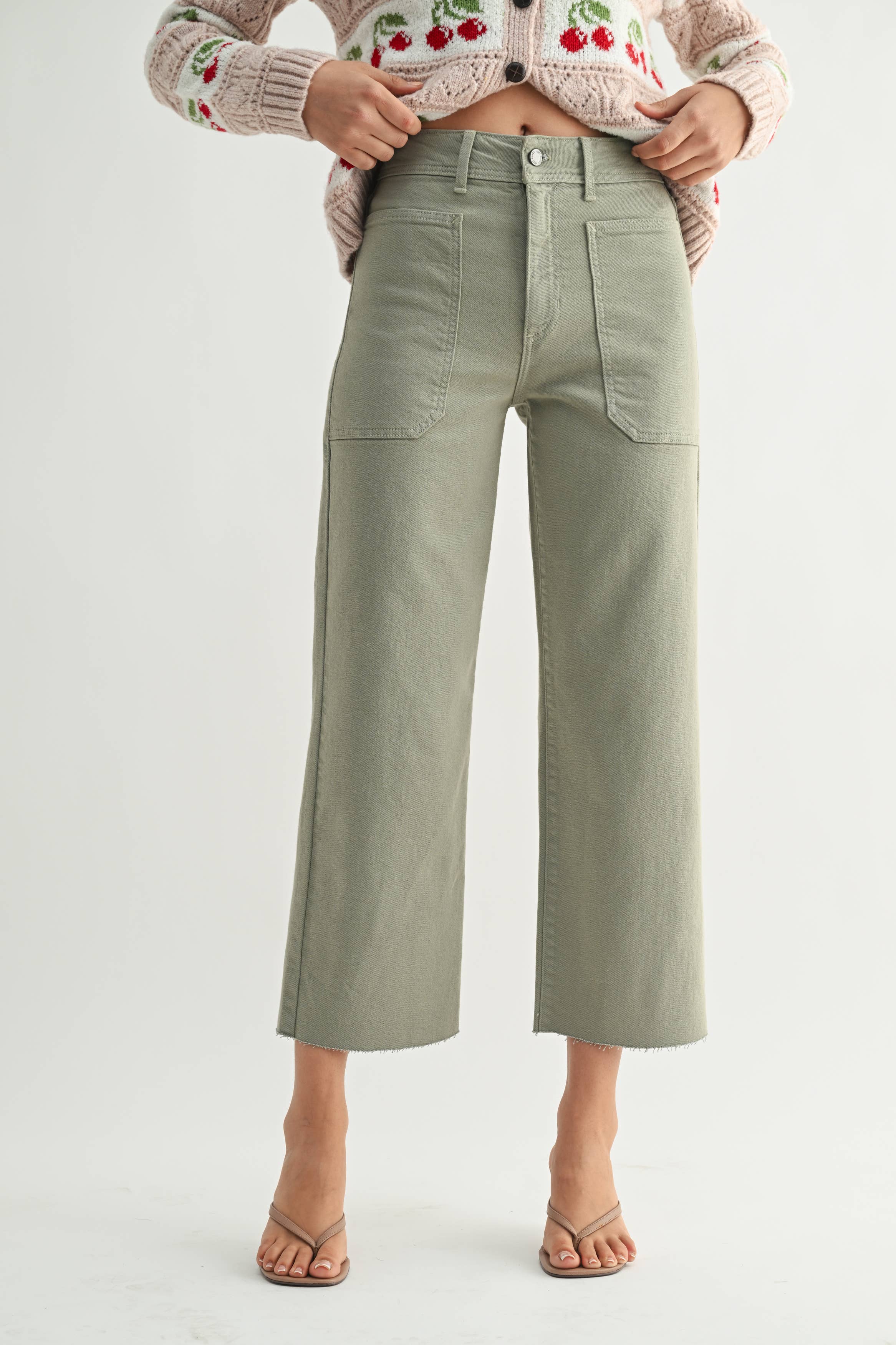 High Rise Utility Wide Leg - Rosemary
