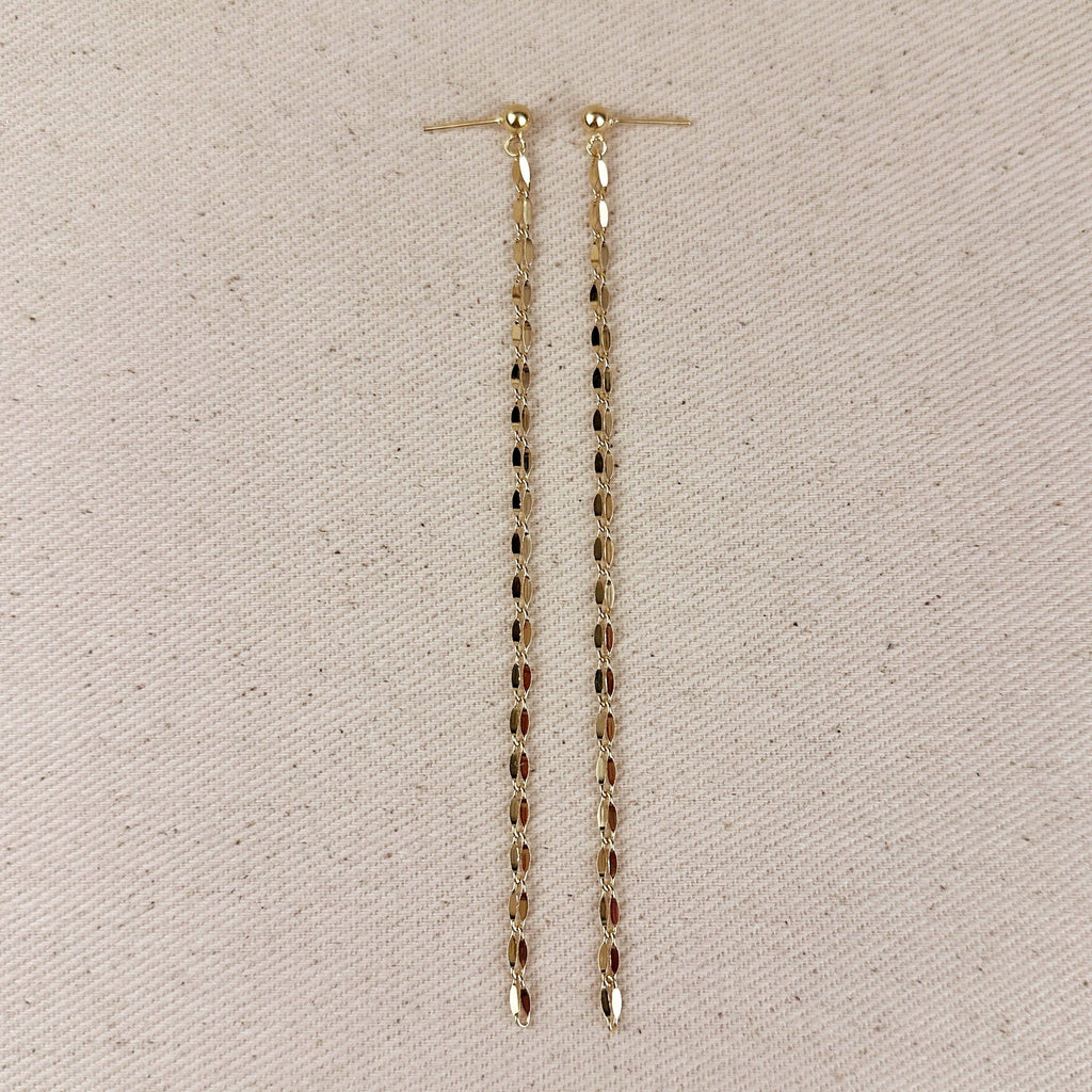 Detailed Chain Drop Earrings