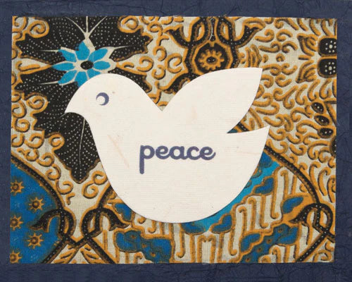 Batik Peace Dove Blank Greeting Card