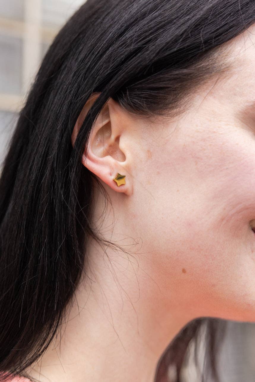 Gold Luxe Star Studs