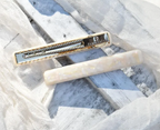 Long Rectangle Bar Hair Clips | Acetate Gold Stainless