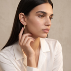Slight Long Oblong CZ Hoop Earrings