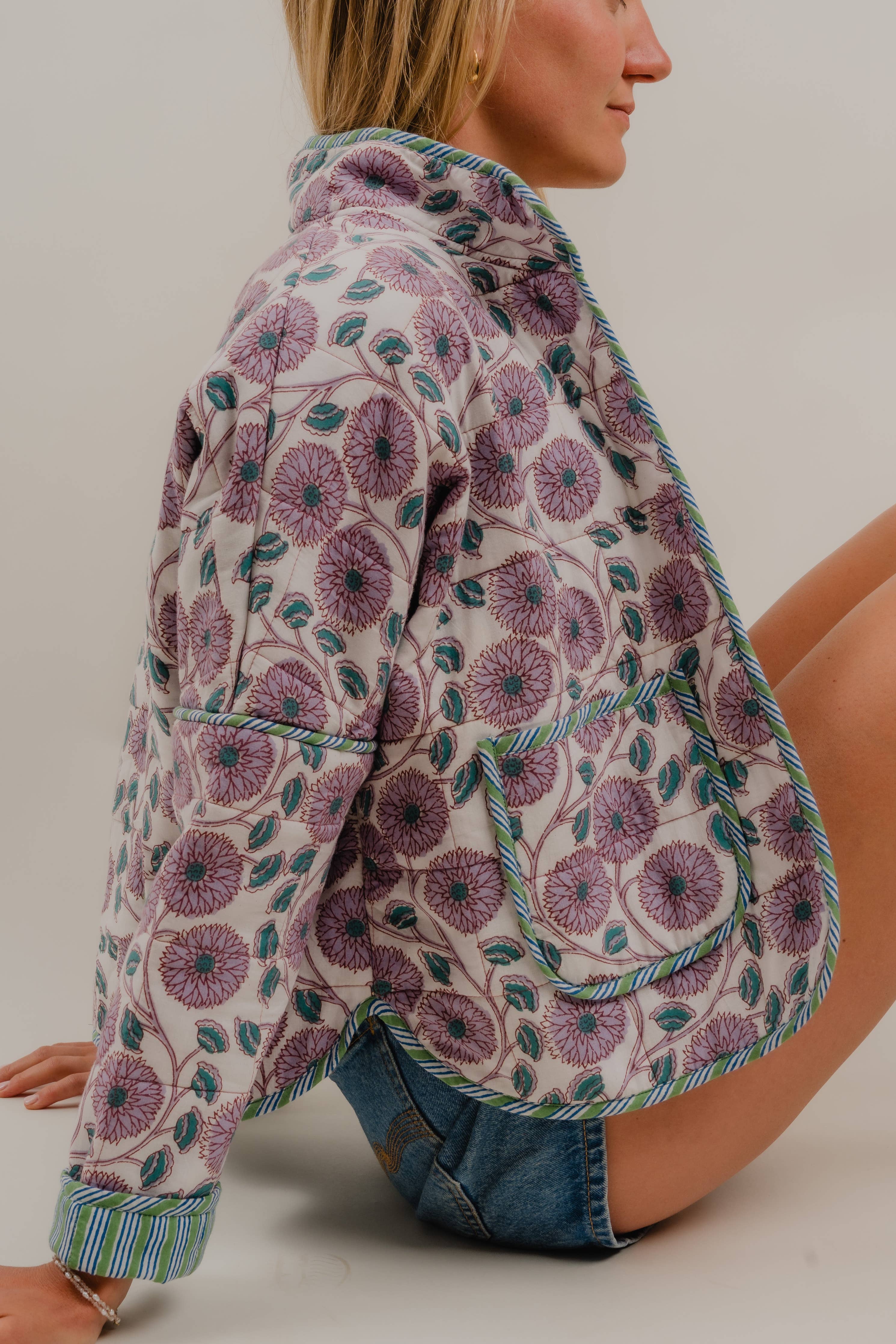 Fig Blossom Quilted Jacket