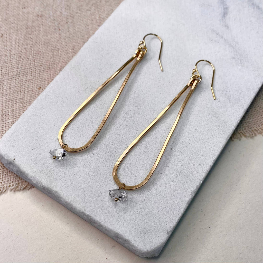 Hammered Teardrop Drop Earrings