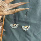 Turquoise Sun Burst Ceramic Earrings