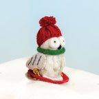 Sledding Owl Ornament
