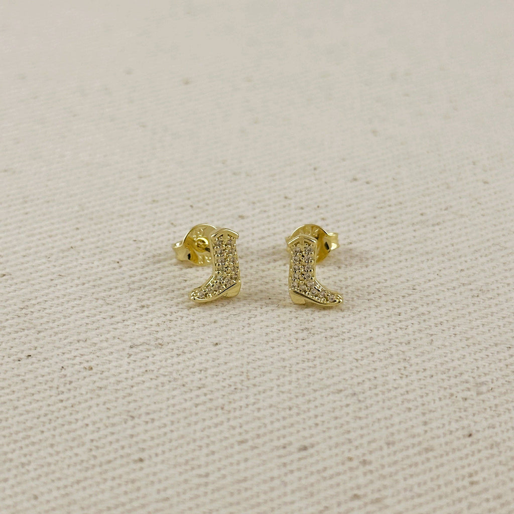 Mini Cowgirl Boot Earrings -18k Gold Filled