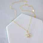 CZ Opal Starburst Necklace 