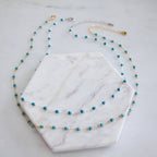 Faceted Stone Turquoise Choker Necklace