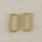 Slight Long Oblong CZ Hoop Earrings