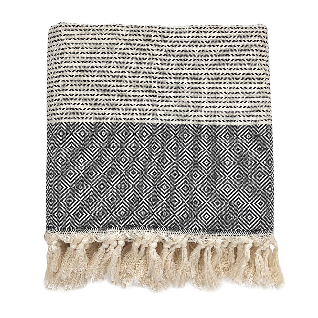 Diamond Stripe Turkish Throw Blanket