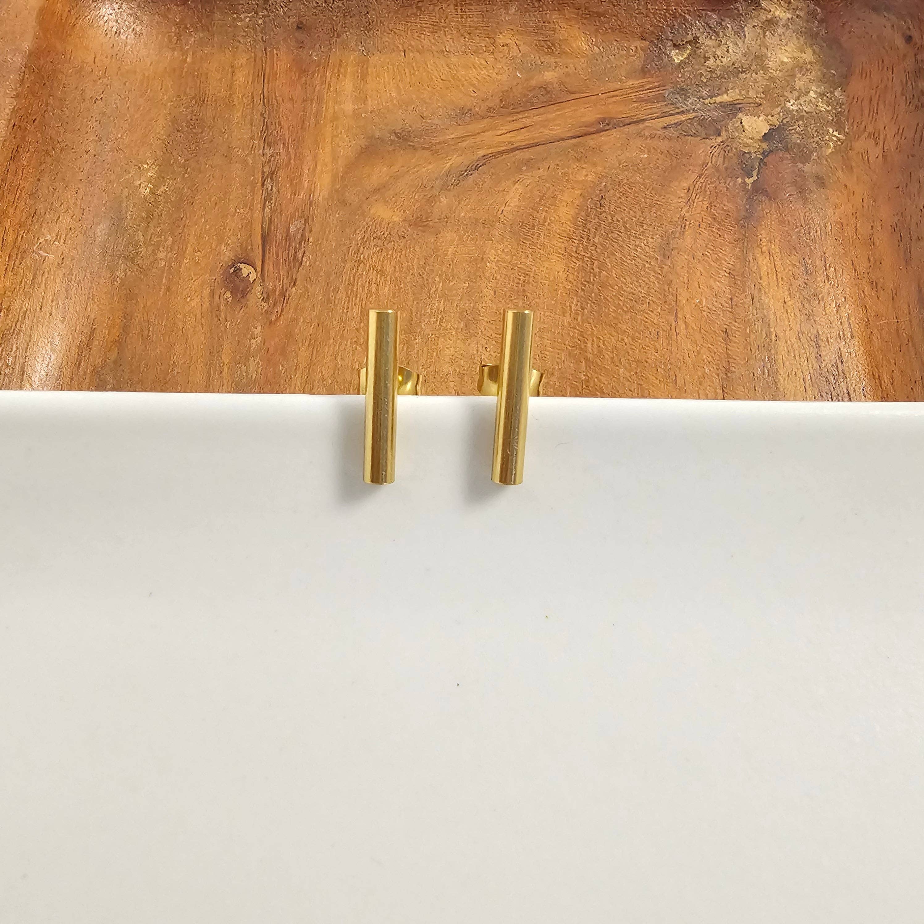 Gold Luxe Bar Studs