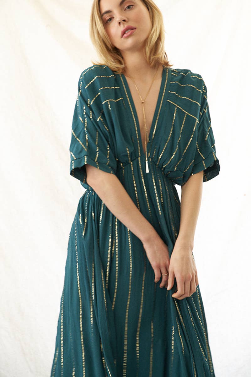 Striped Sequin Midi Dress