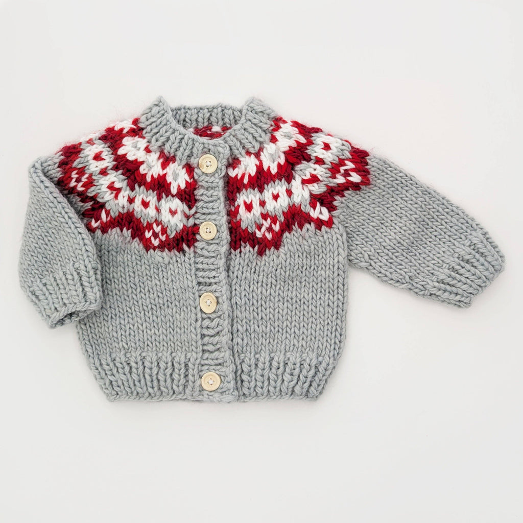 Fairisle Red Cardigan Sweater