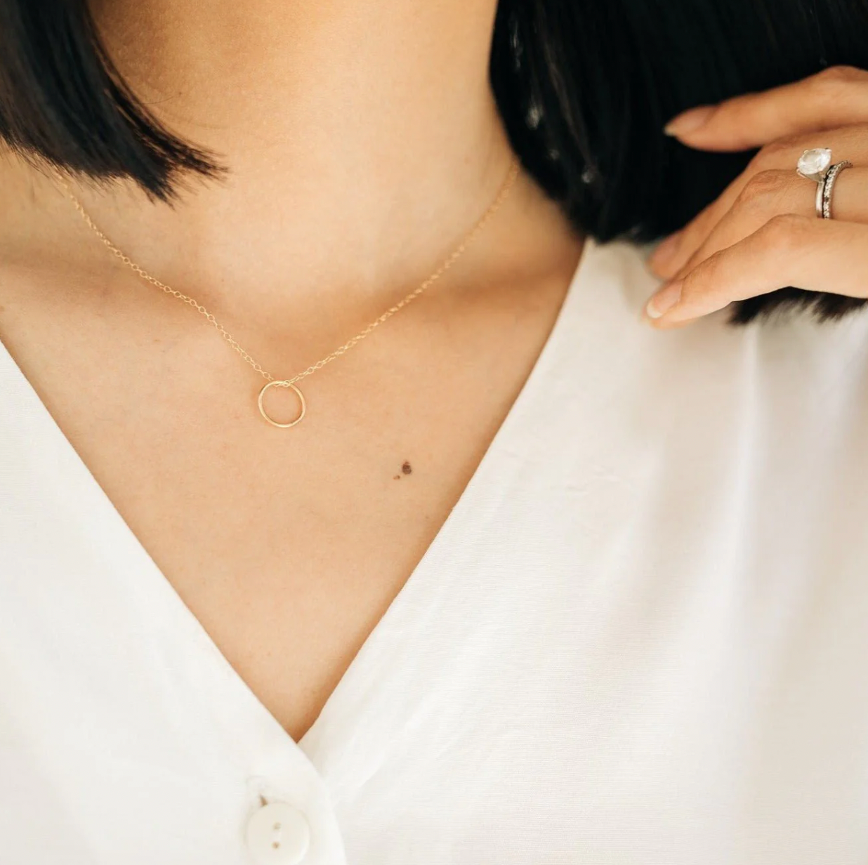 Sol Circle Necklace | Gold Fill