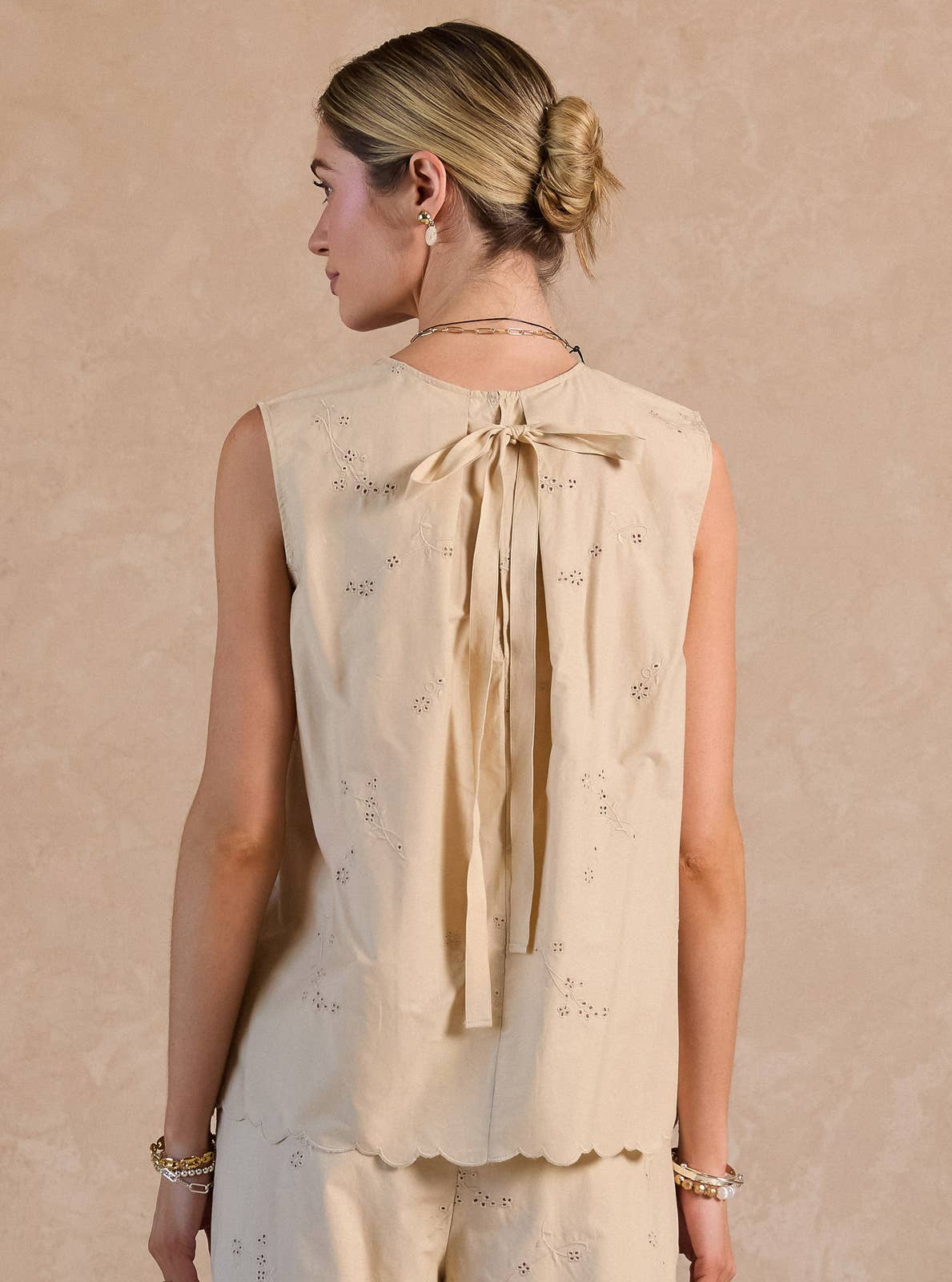 Floral Embroidered Sleeveless Top