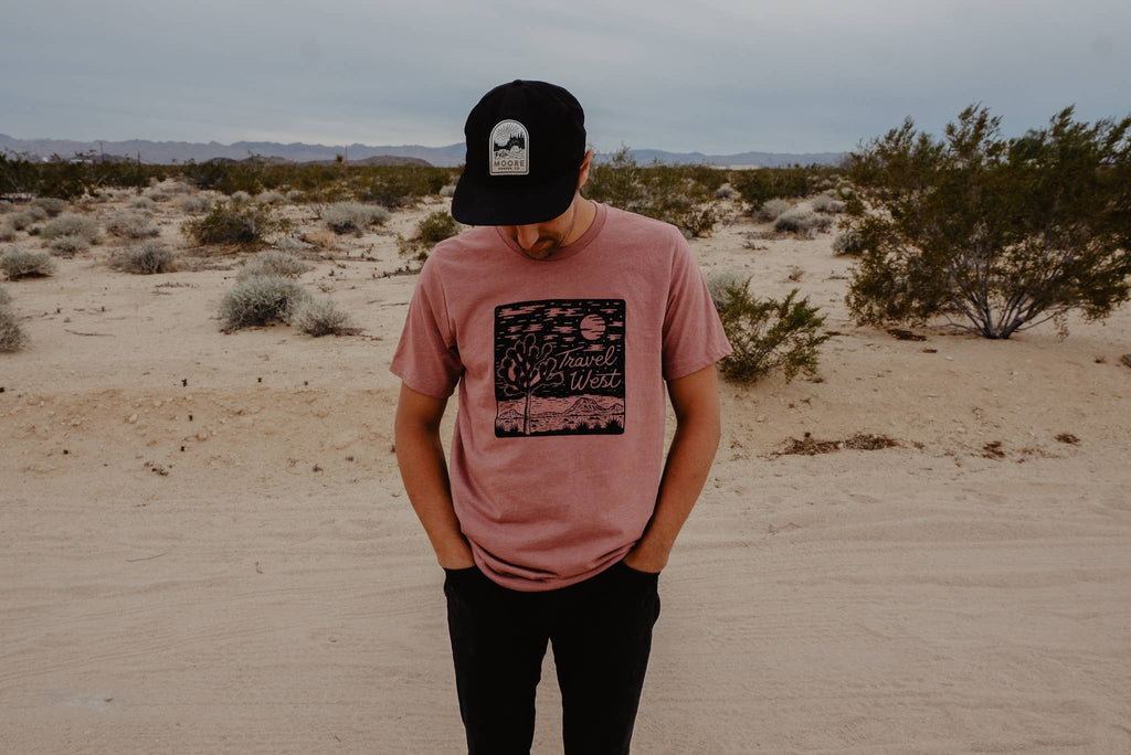 Travel West Tee- Mauve