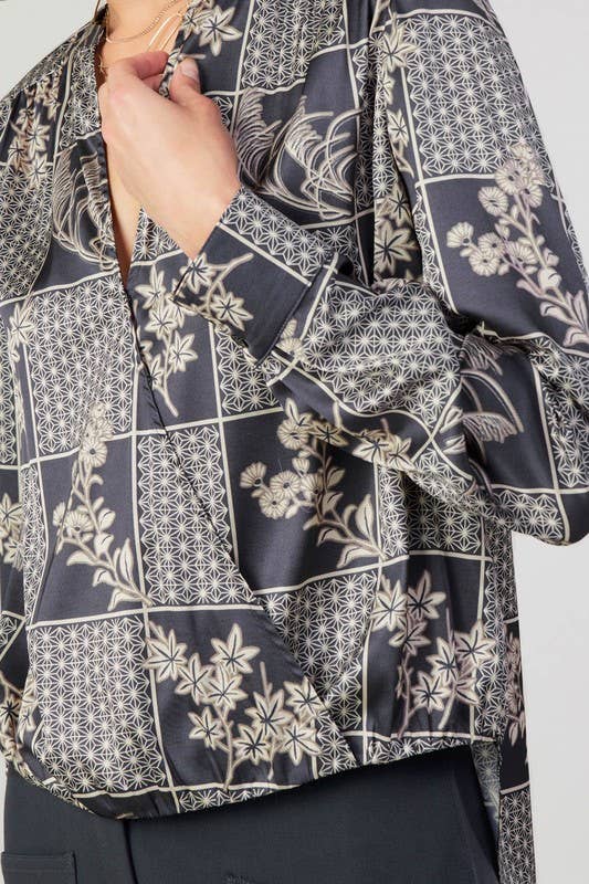 Floral Print Surplus Top