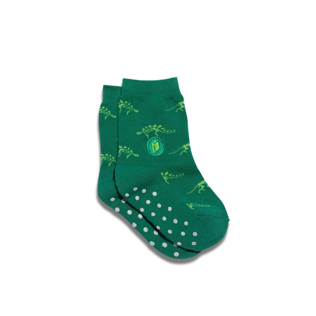 Kids Socks that Give Books (Green Dinosaurs)
