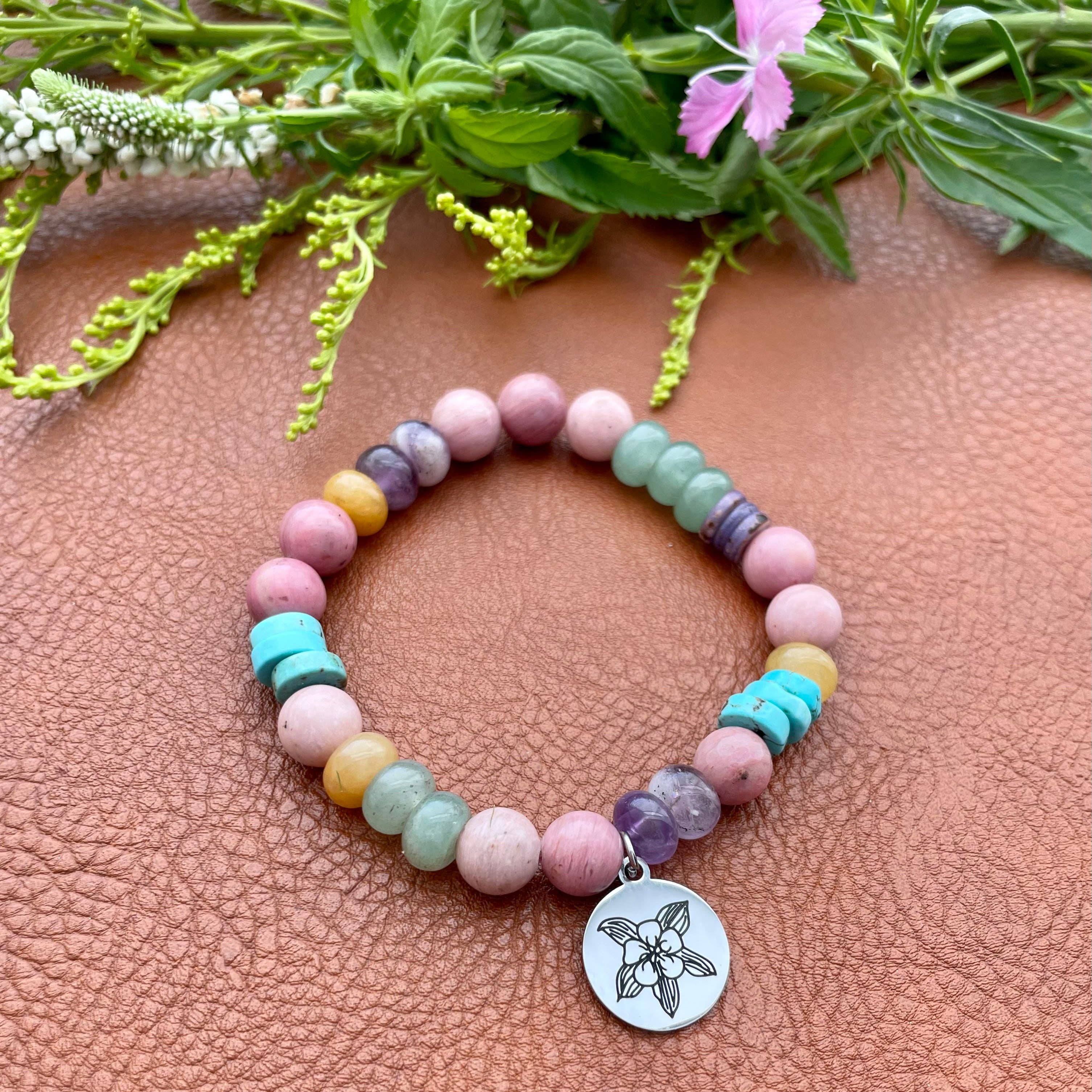 Colorado Wildflowers Bracelet  |  Souvenir Gemstone Bracelet