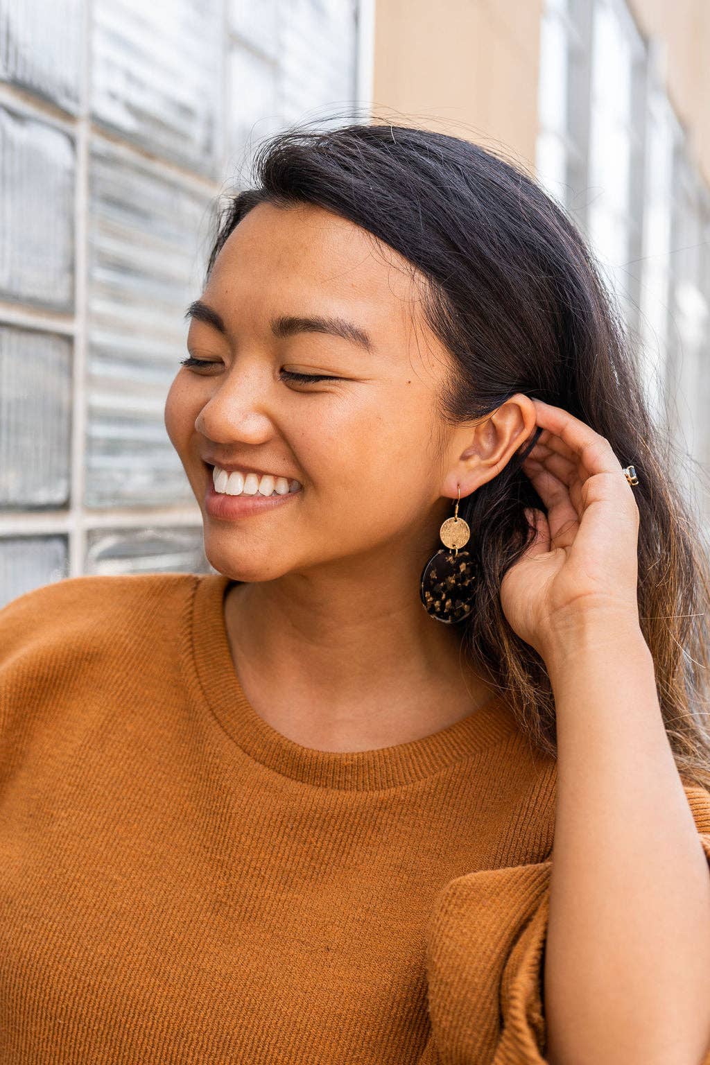 Zoey Earrings - Black & Bronze // Jewelry, Fall
