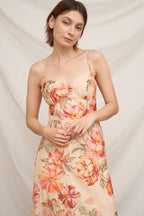 Sleeveless Floral Print Maxi Dress