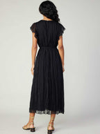 Flutter Sleeve Crinkle Dress