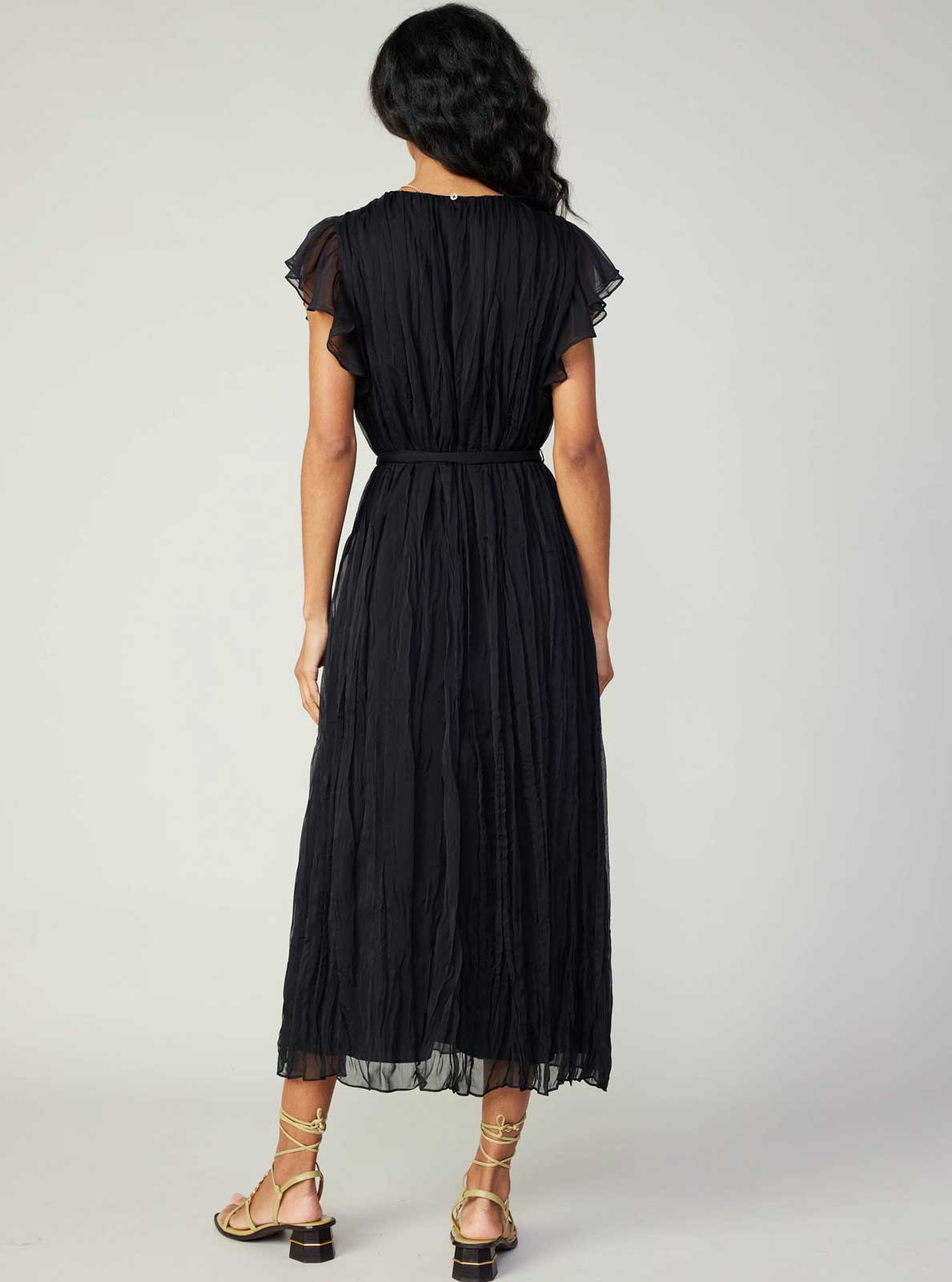Flutter Sleeve Crinkle Dress