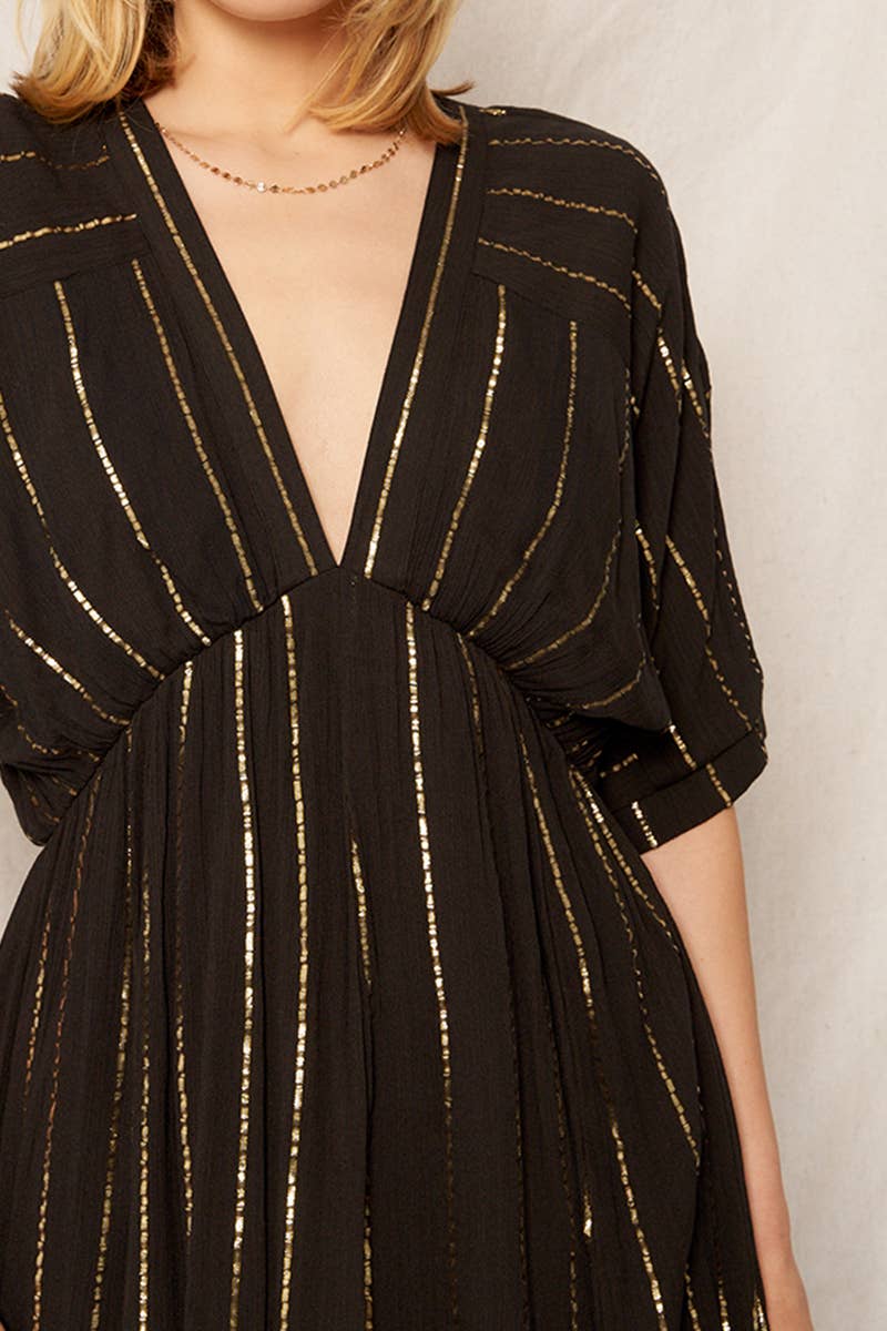 Striped Sequin Midi Dress