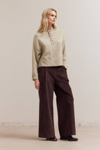 HALF BUTTON DOWN SWEATER