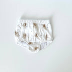 Elephant Ruffle & Button Baby Dress+Bloomer (Organic Muslin)