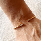 Dainty Cuff Bracelet with Cubic Zirconia Stones